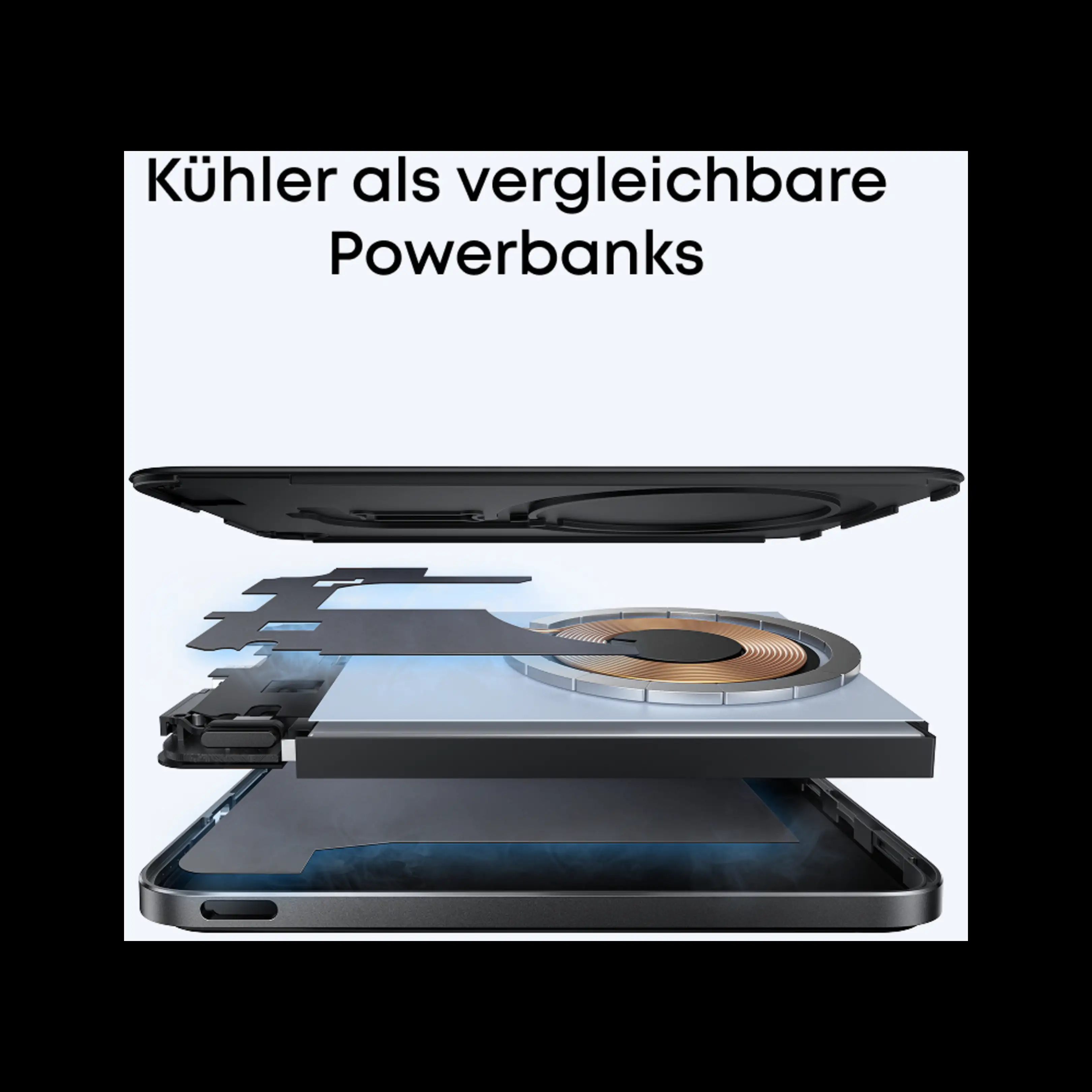 Anker MagGo Slim Powerbank mit kabelloser Ladefunktion, Schwarz, 5.000 mAh
