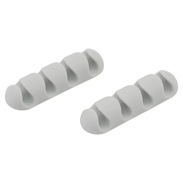 bluelounge CableDrop Multi Kabelclip für 4 Kabel, Weiß, 2er-Pack