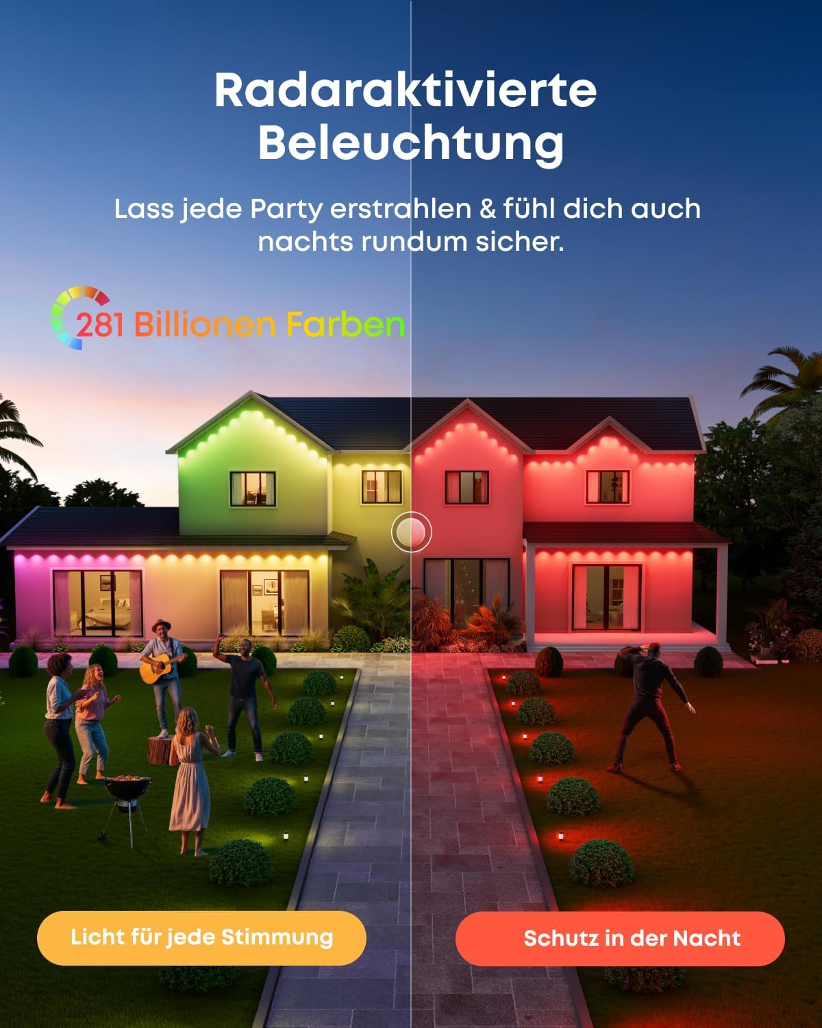 eufy S4 Festinstallierte Outdoor‑Lichterkette, Weiß