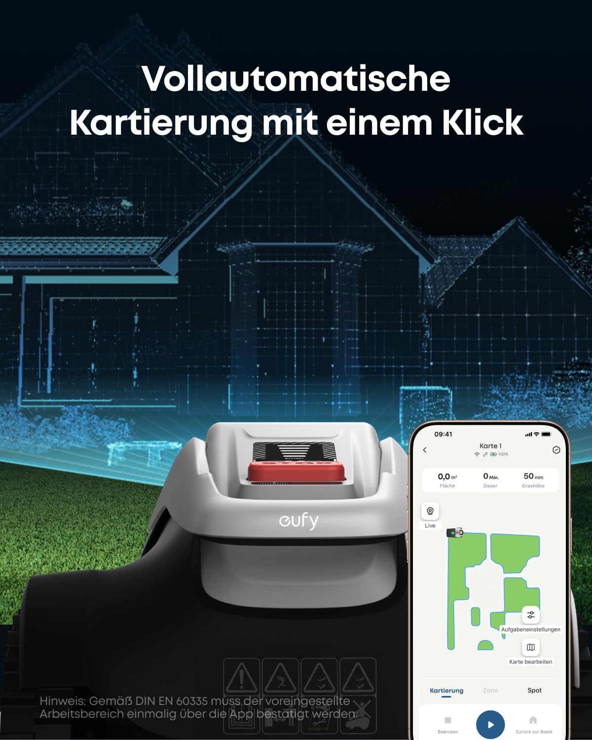 Eufy Mähroboter E15, Silber/Schwarz