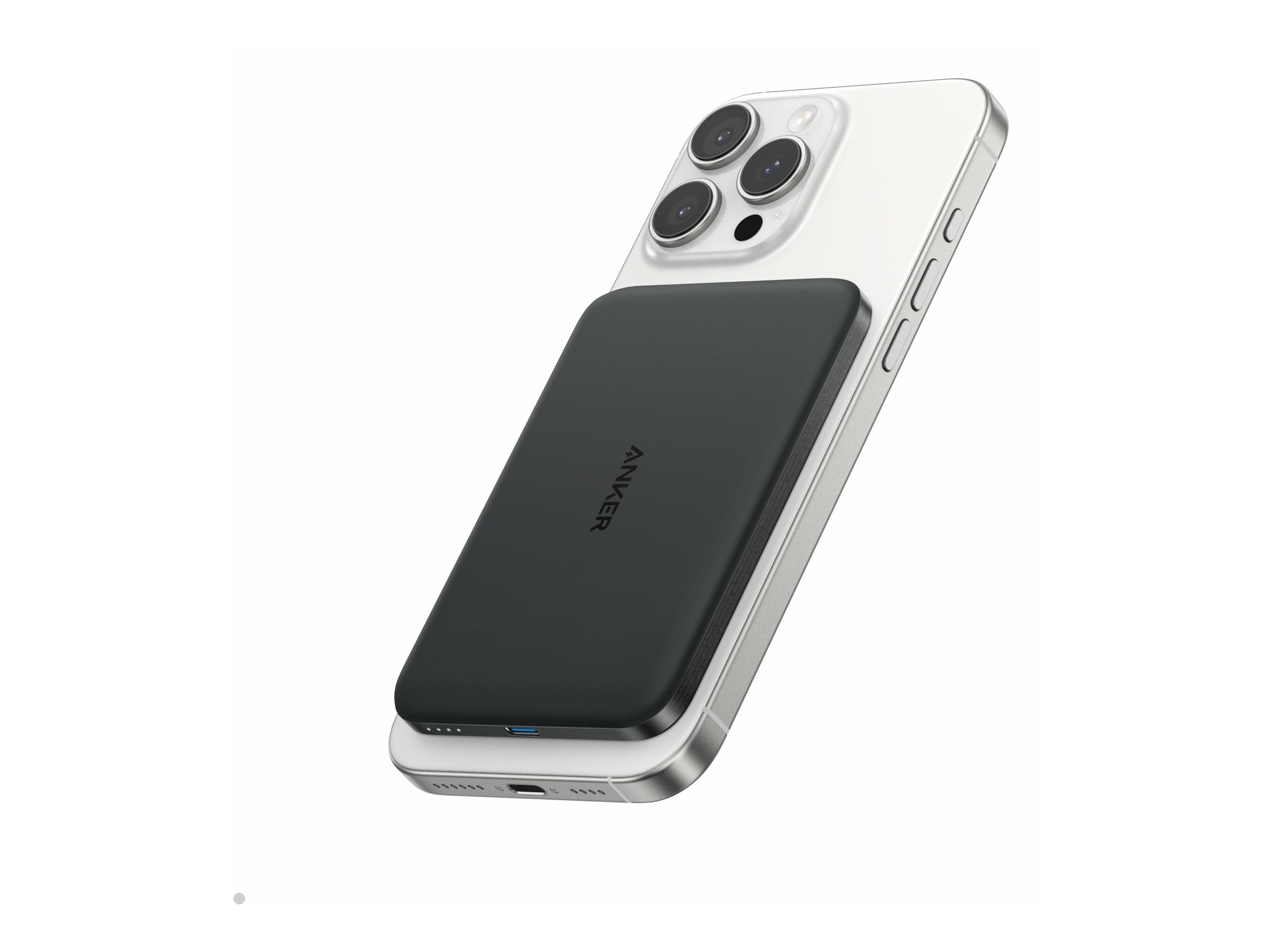 Anker MagGo Slim Powerbank mit kabelloser Ladefunktion, Schwarz, 5.000 mAh