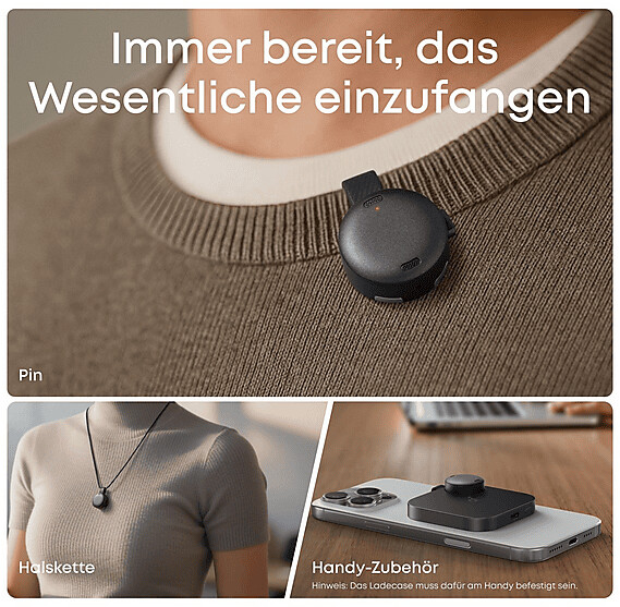 Soundcore Work Ki-Diktiergerät, Schwarz, 8GB, Kabellos