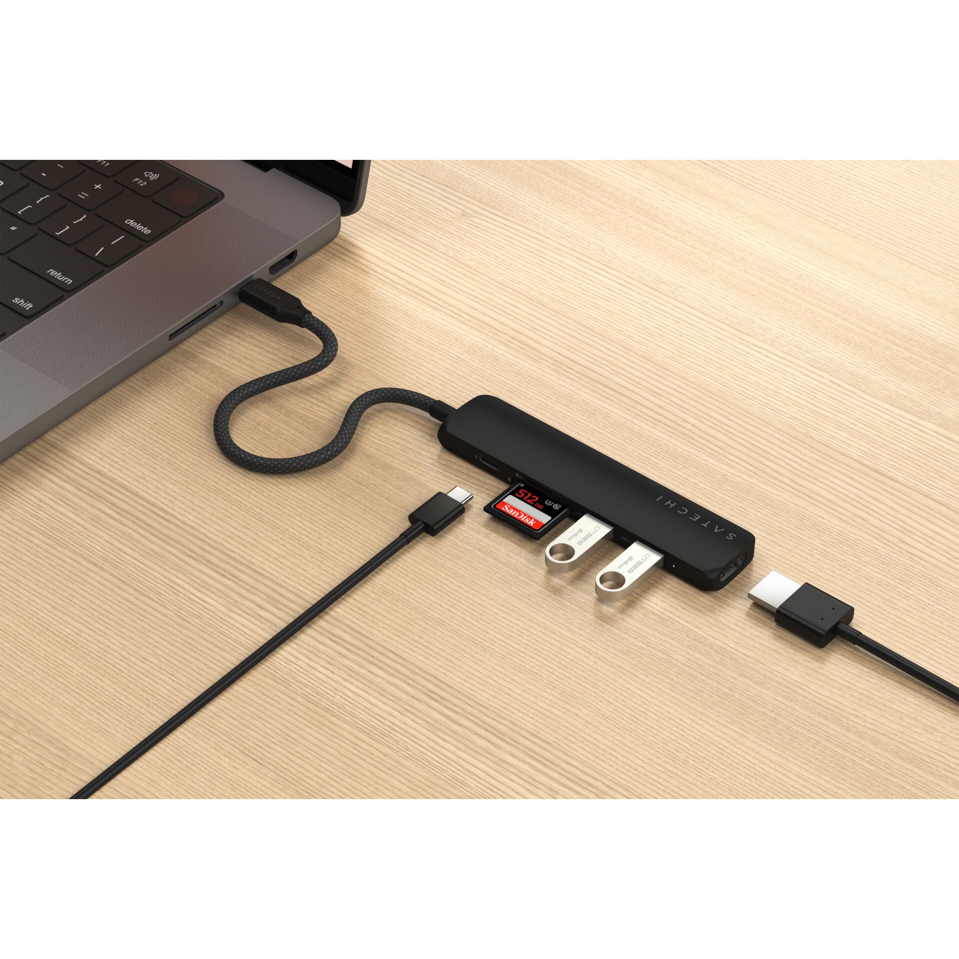 Satechi USB-C Slim Multi-Port Hub (6 in 1 Adapter)