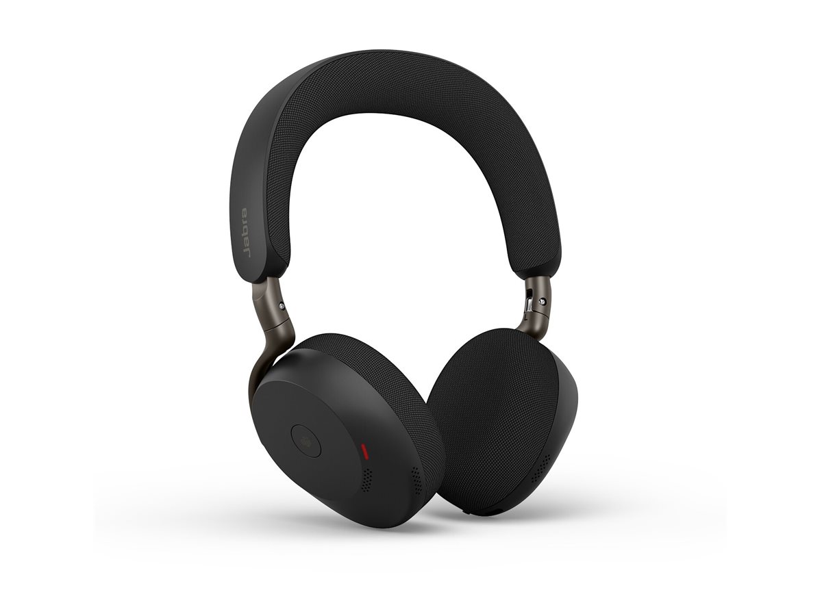 Jabra Evolve3 75 MS On Ear Bluetooth Headset mit Mikrofon, Ladestation für Büro & ANC, Schwarz, Bluetooth, USB-C
