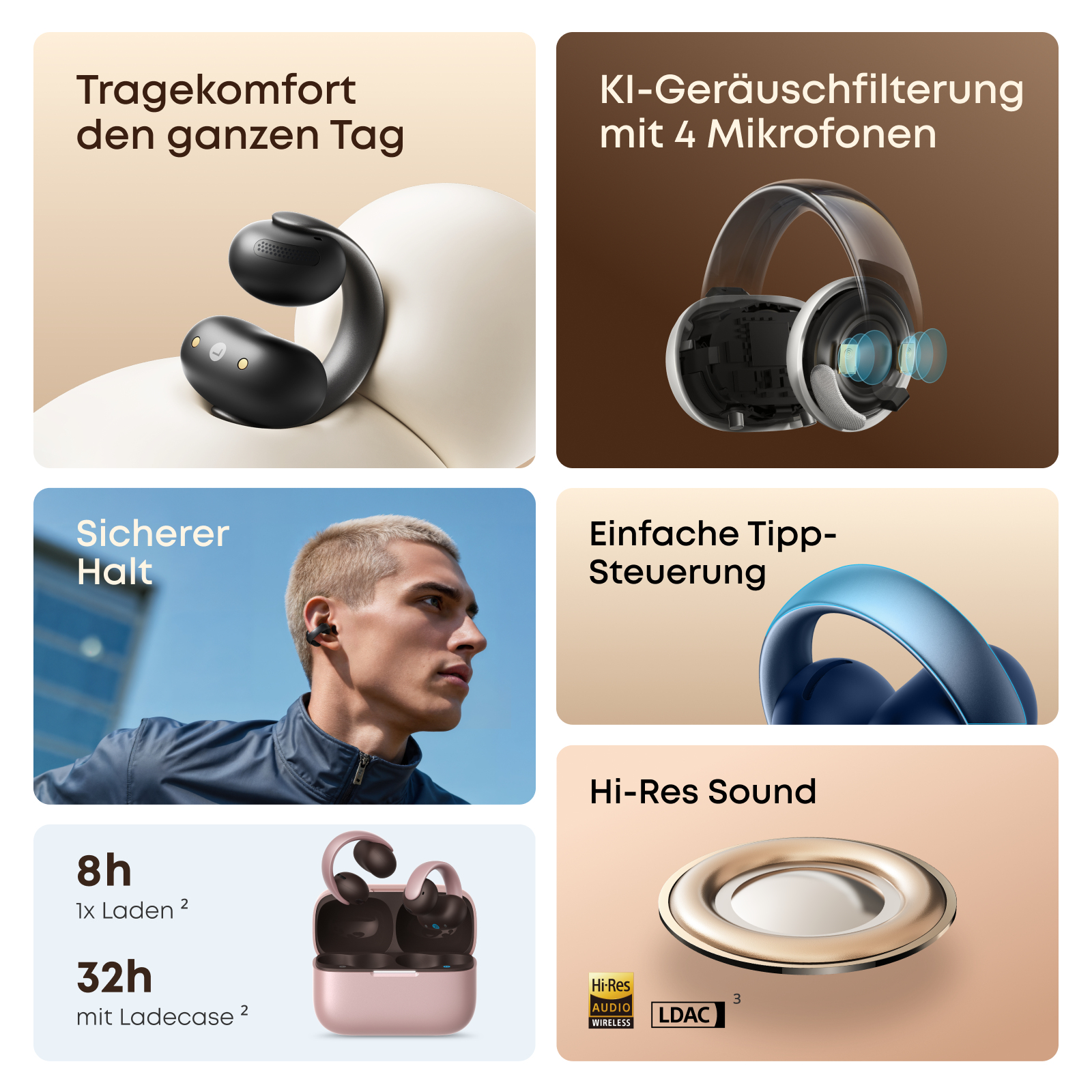 Soundcore AeroClip Open-Ear Clip-Kopfhörer