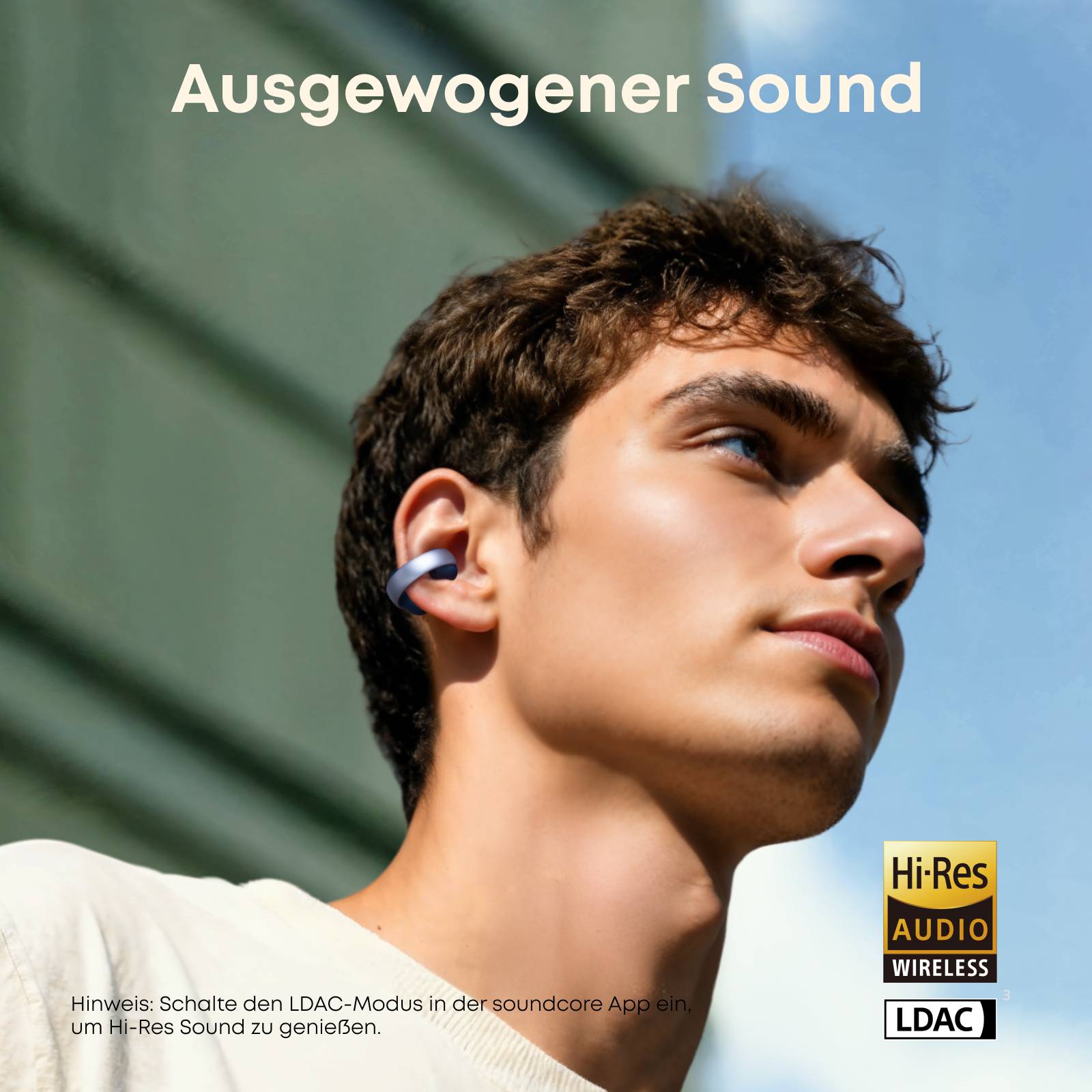 Soundcore AeroClip Open-Ear Clip-Kopfhörer, Blau, Kabellos