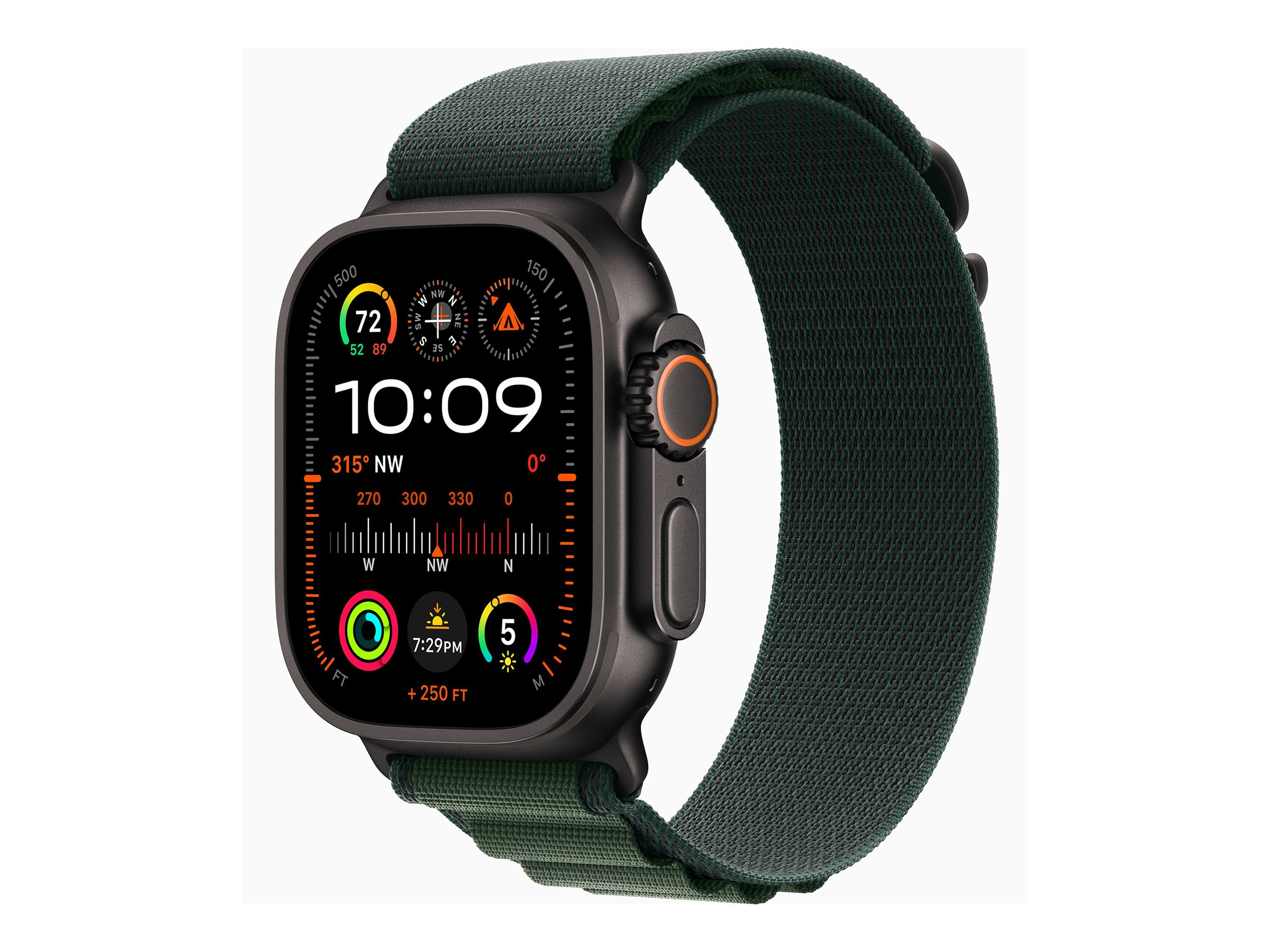 Apple Watch Ultra 2 Titan Schwarz, Dunkelgrün, 49mm, GPS + Cellular, Large