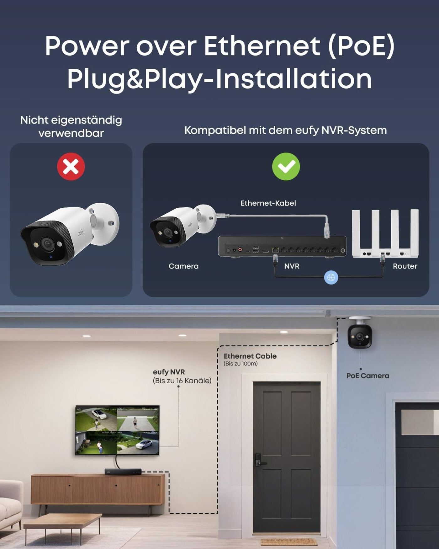 Anker eufy PoE E40 Bullet Cam Überwachungskamera