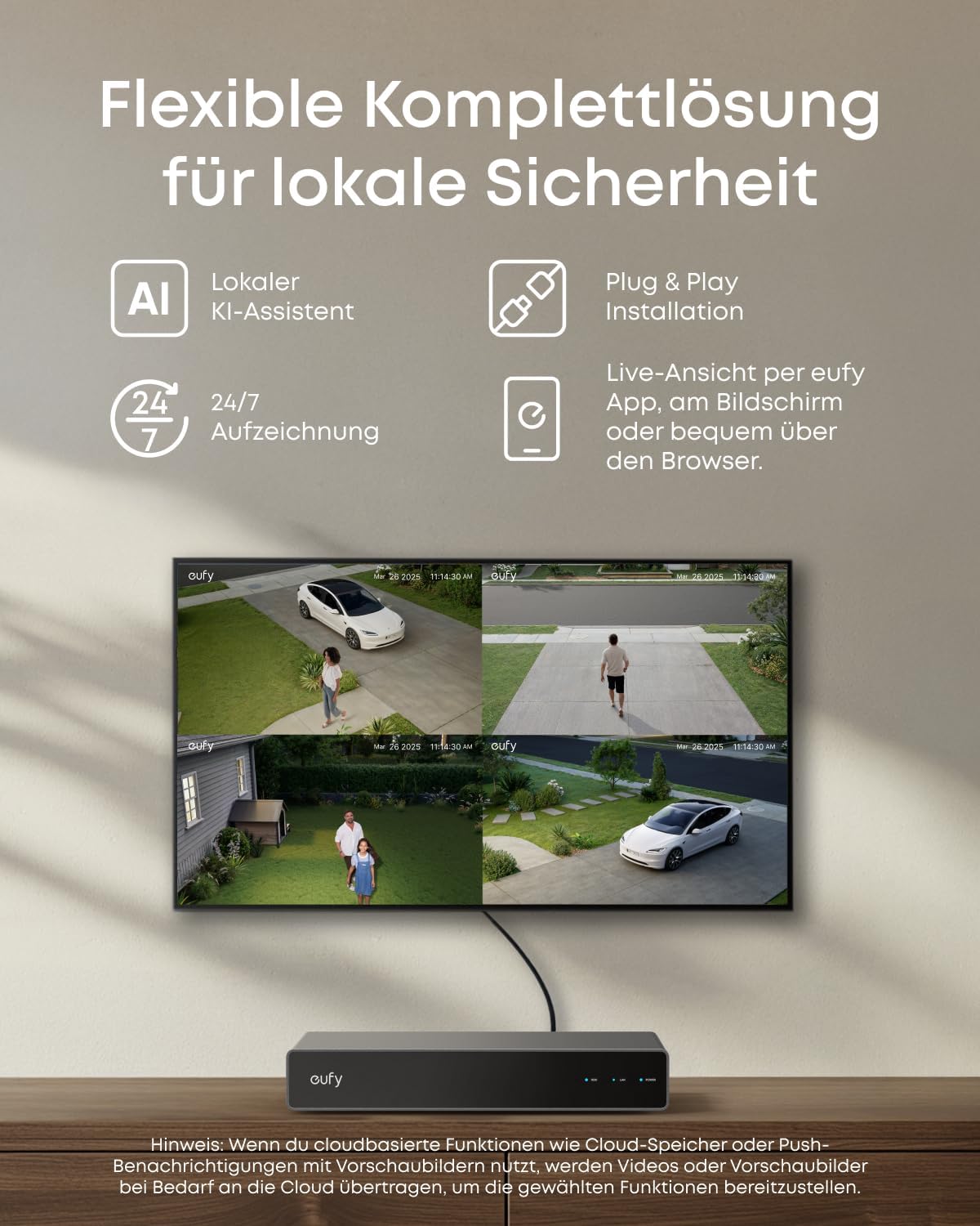 Anker eufy PoE NVR Security System E40 4× 4K 8MP Bullet-Kameras