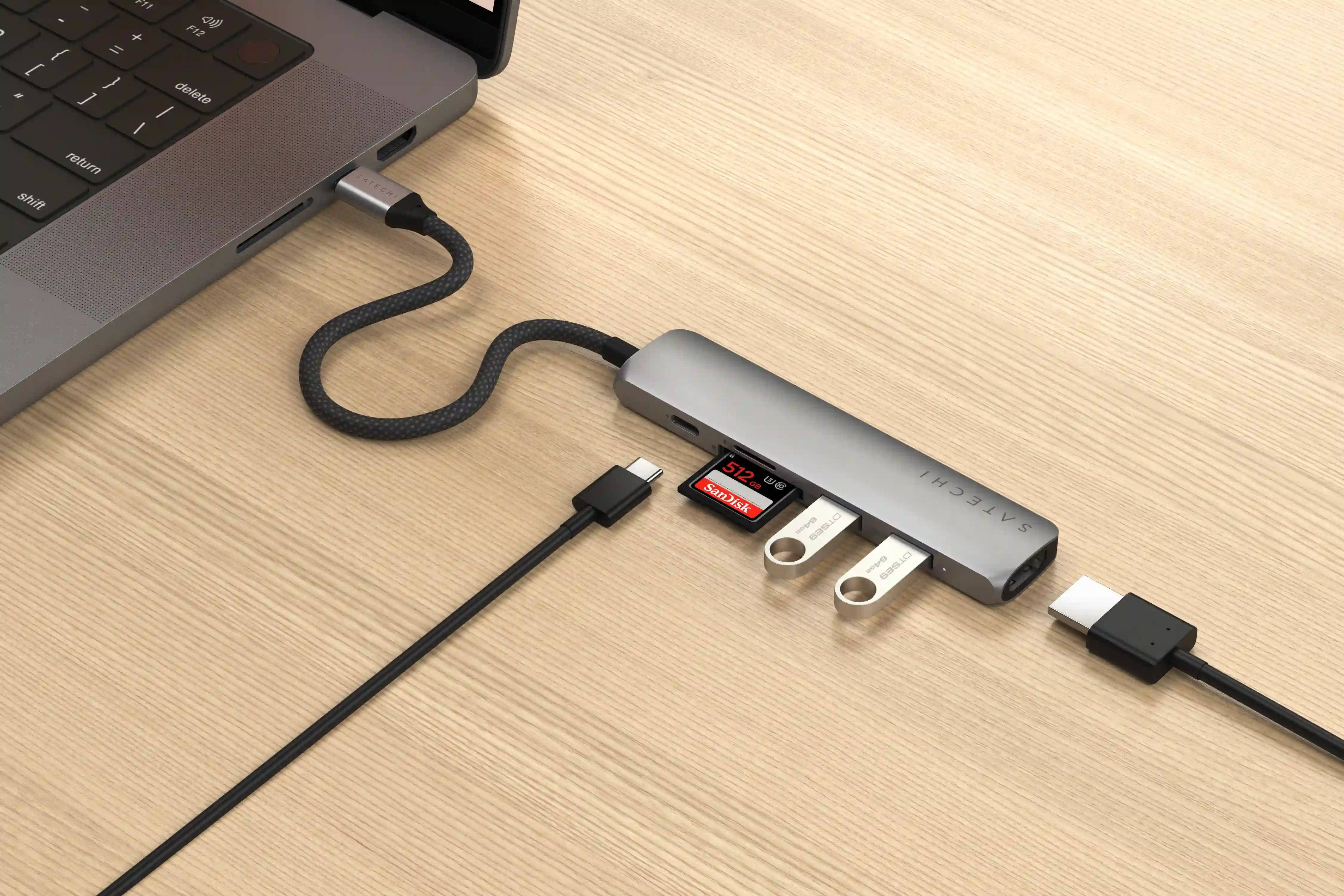 Satechi USB-C Slim Multi-Port Hub (6 in 1 Adapter)