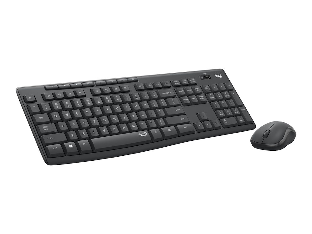 Logitech MK295 Silent Tastatur & Maus Set, Grafit, Kabellos via USB-Empfänger, Deutsch