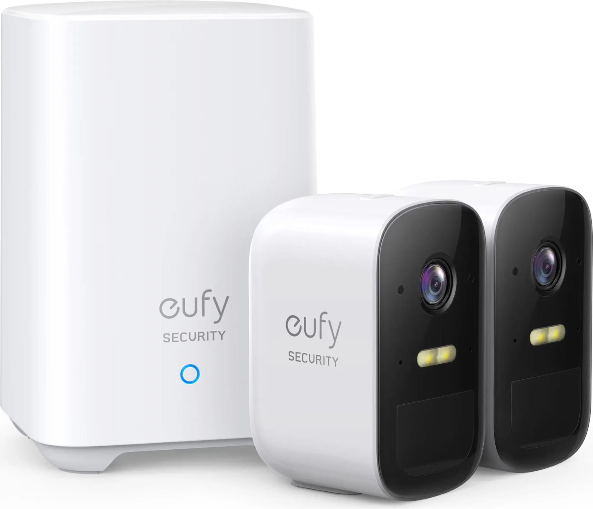 Eufy eufyCam 2C Kit, 2 Überwachungskamera + 1 Basisstation Außenbereich, Weiß, Wi-Fi
