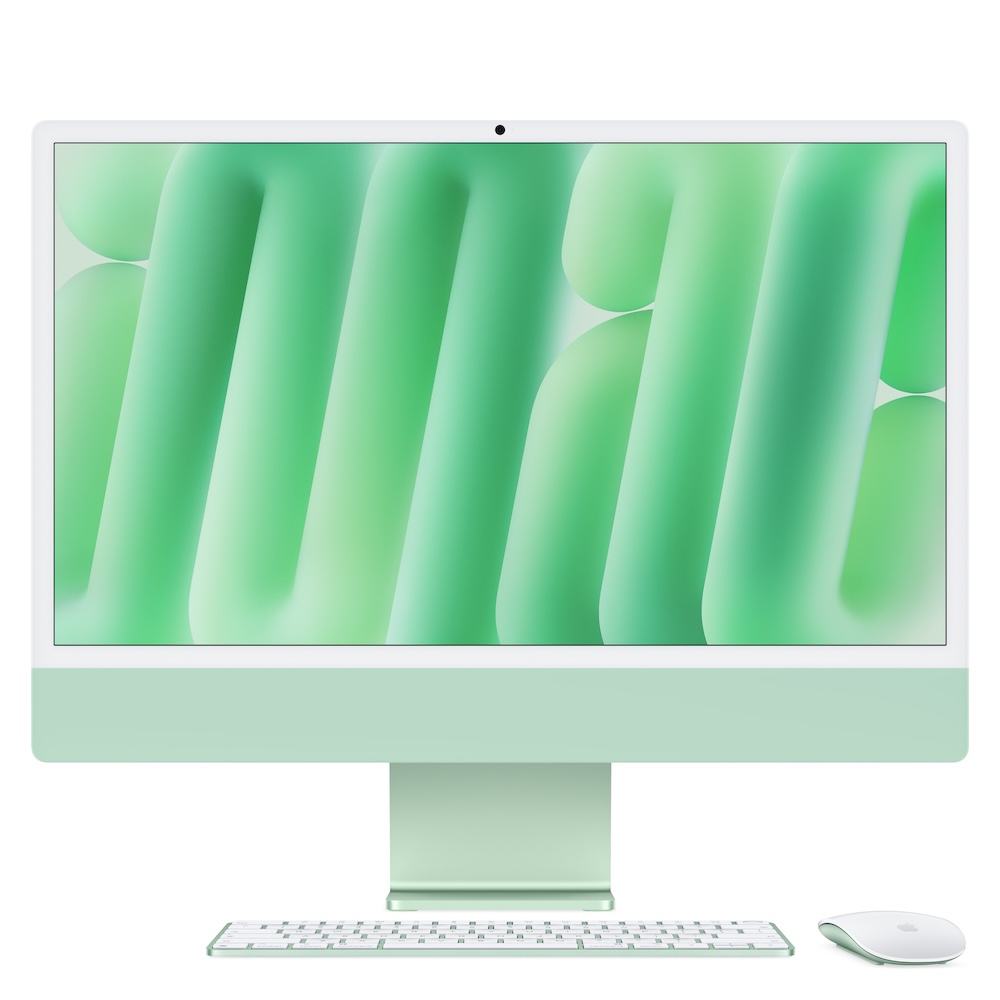 iMac 24, Grün, M6 (12-CPU/12-GPU), 16GB, 256GB, Standardglas, Touch ID, US Englisch, 2,5 Gigabit Ethernet, Magic Maus