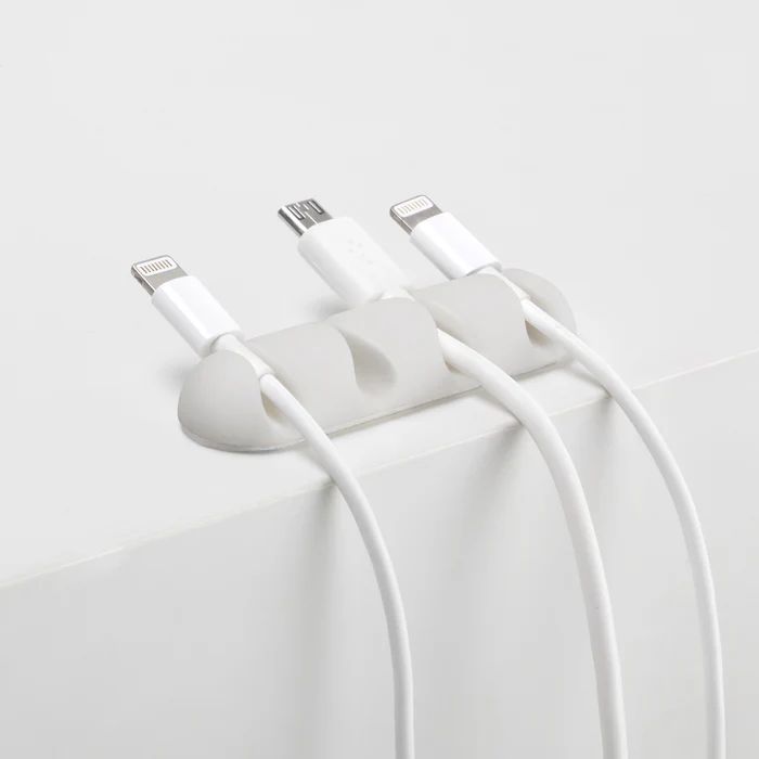 bluelounge CableDrop Multi Kabelclip für 4 Kabel, Weiß, 2er-Pack