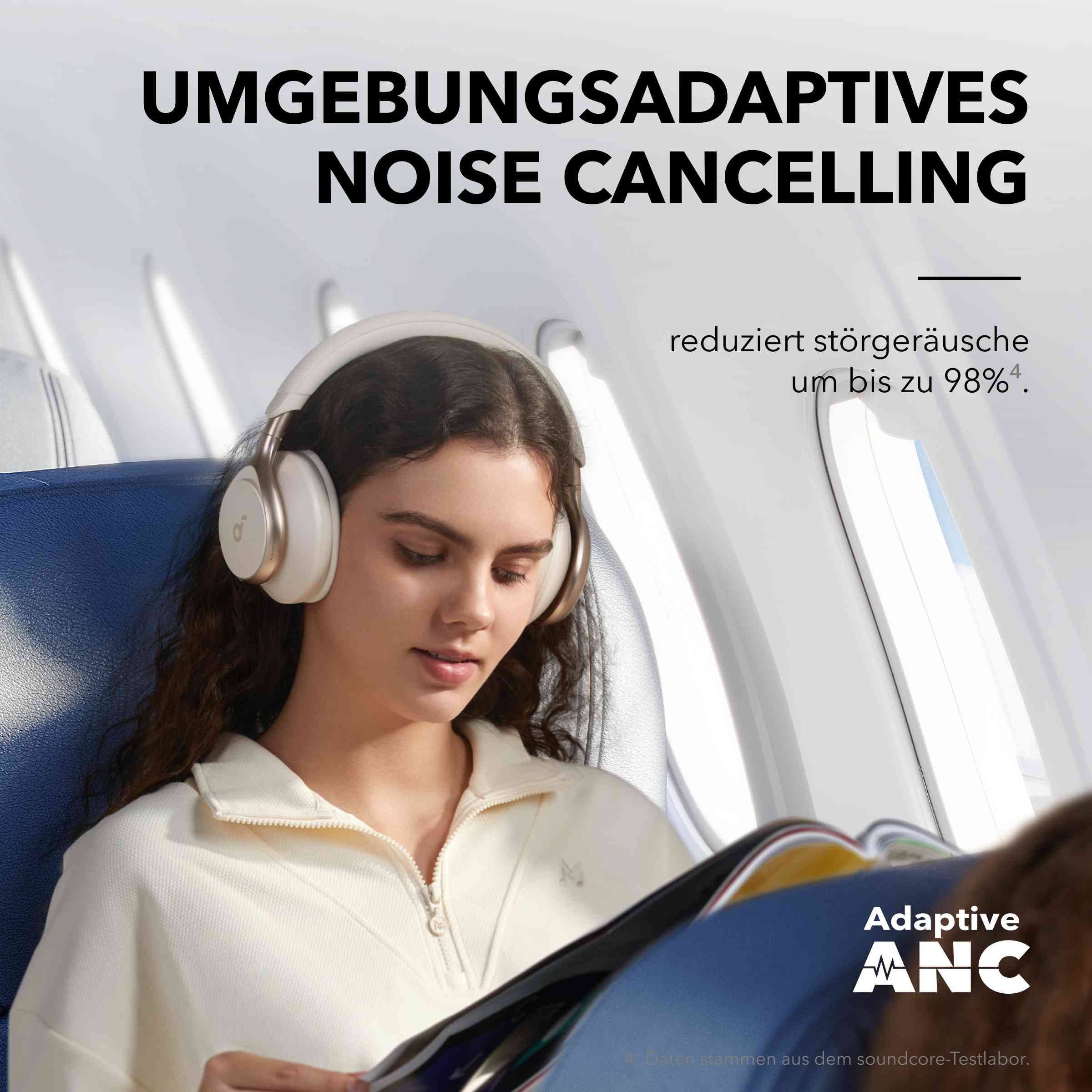 Anker Soundcore Space One, Wireless Over-Ear Kopfhörer, Creme