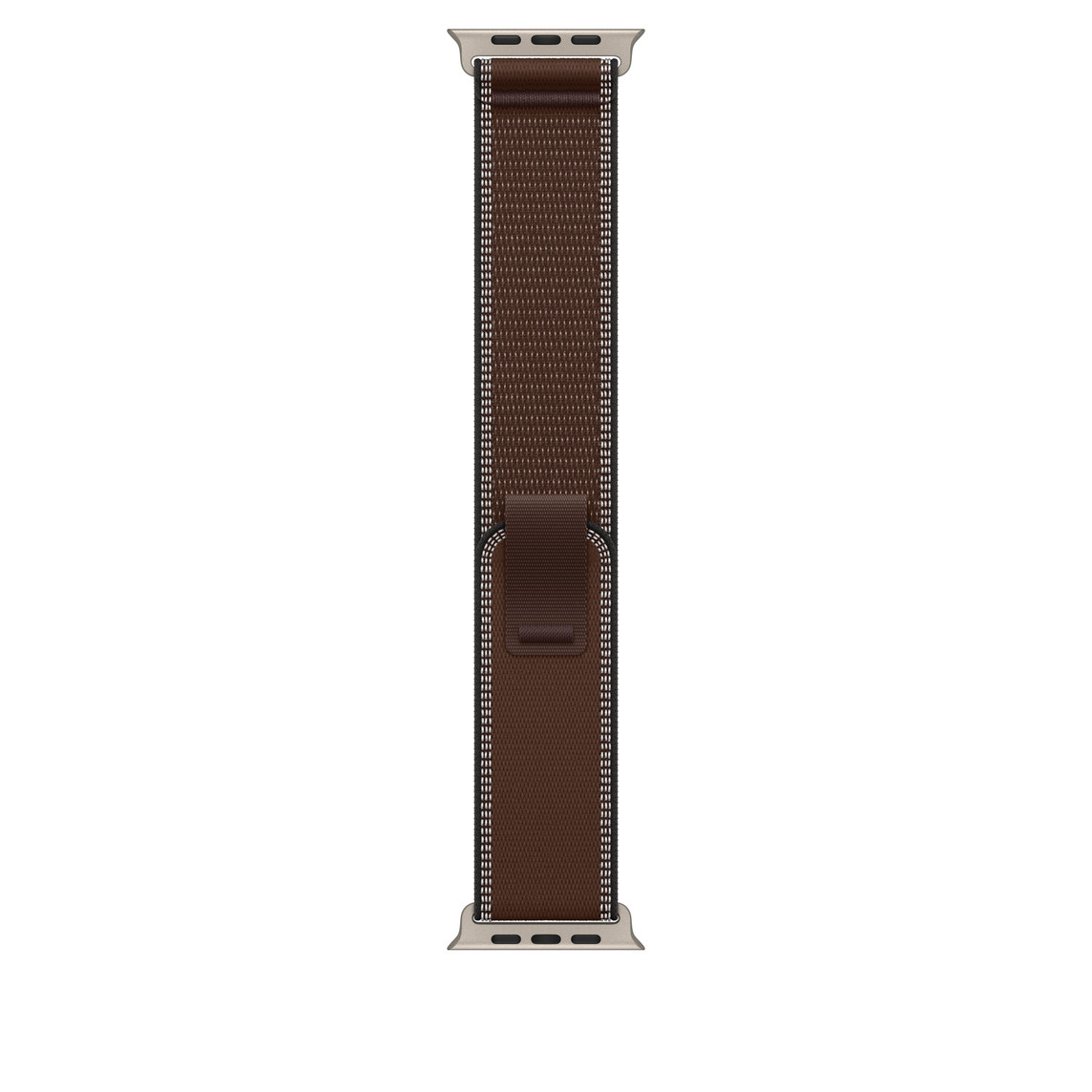 Apple Trail Loop Armband, Dunkelumbra, Gehäusefarbe Titan Natur, 49mm, S/M