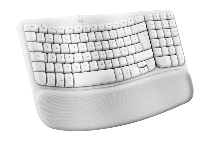 Logitech Wave Keys, Cremeweiß, Bluetooth, Deutsch