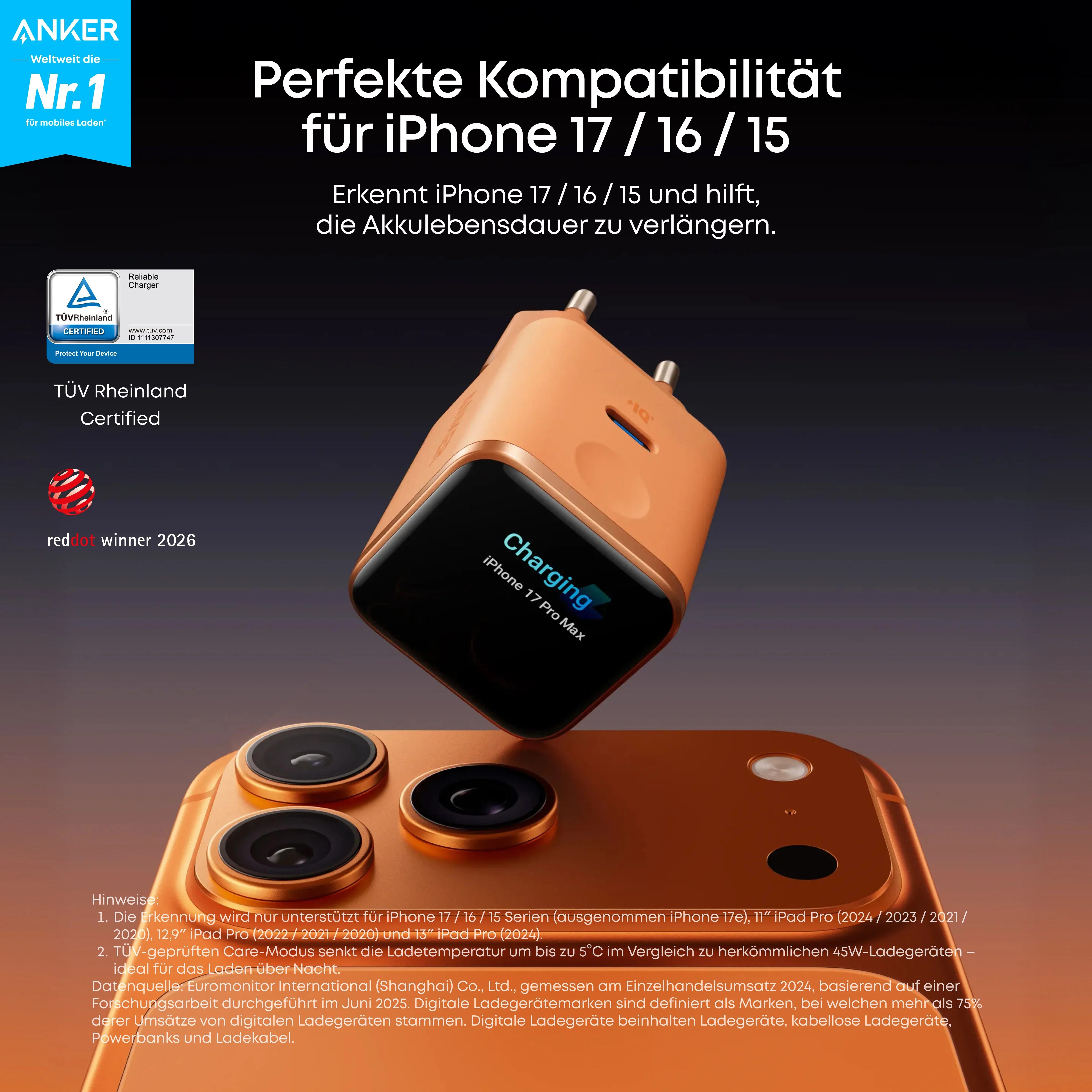 Anker USB-C Nano Power Adapter mit Smart Display