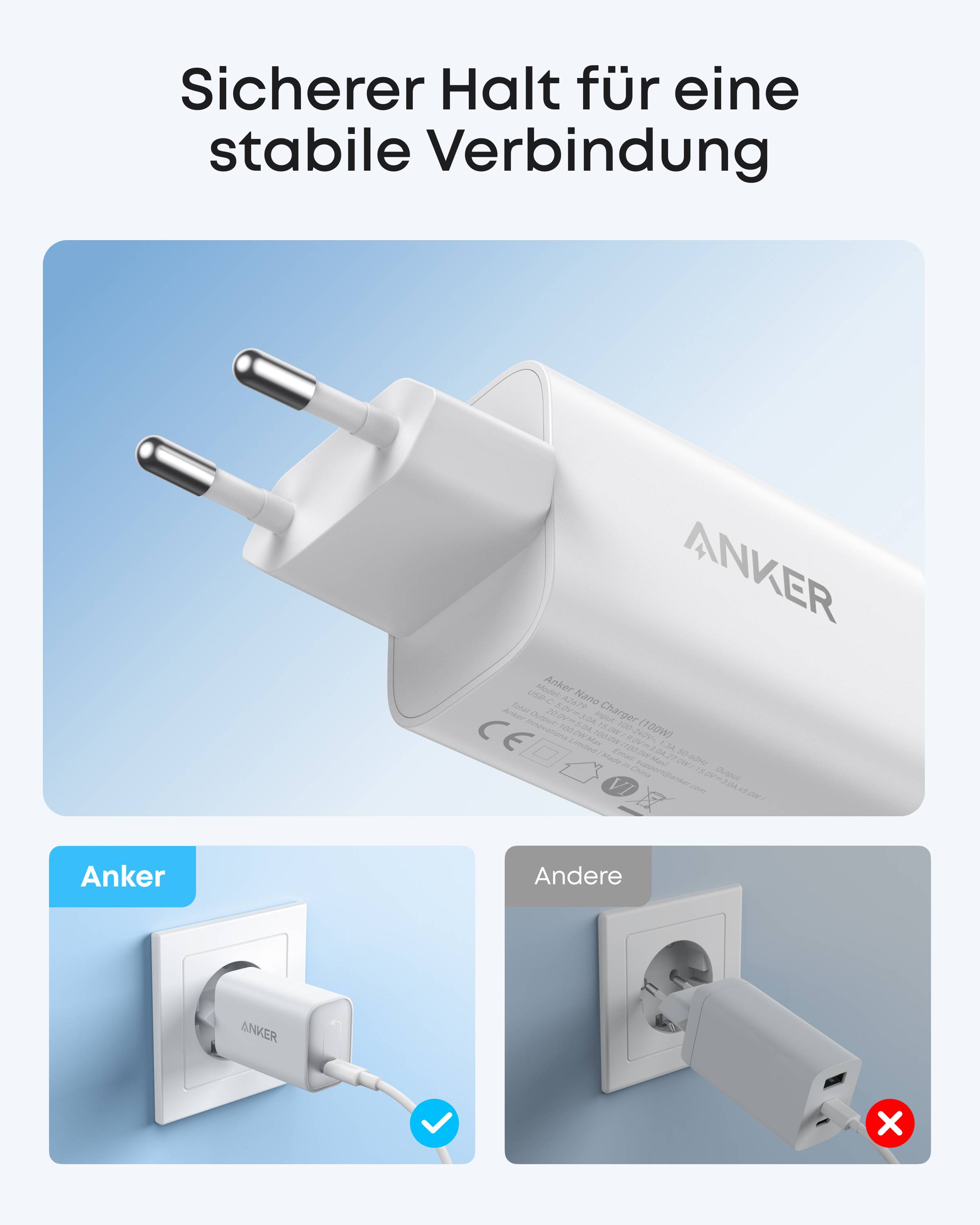 Anker Nano Charger 100W mit USB-C Kabel