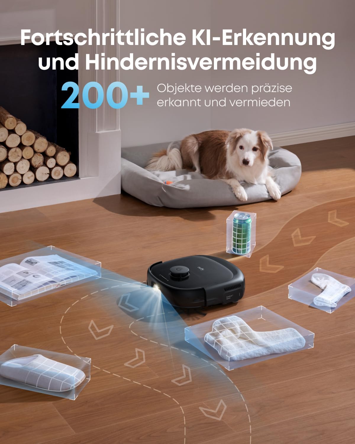 eufy Saug- und Wischroboter Omni E28 mit Bodenreiniger-Set, Schwarz