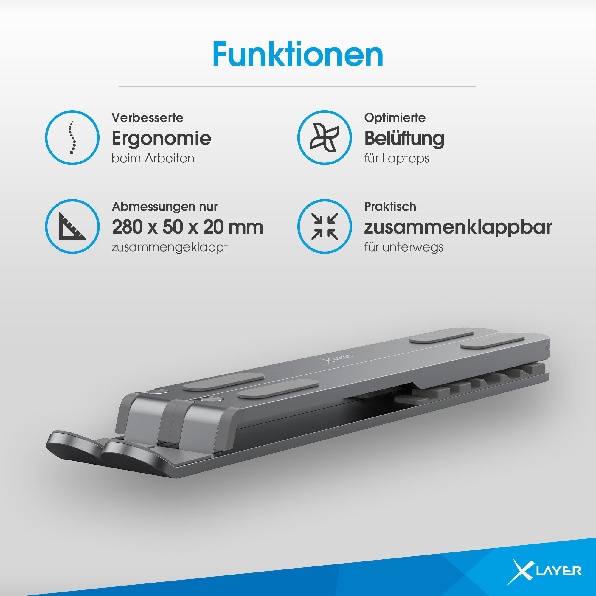 XLayer Laptop Stand, Grau