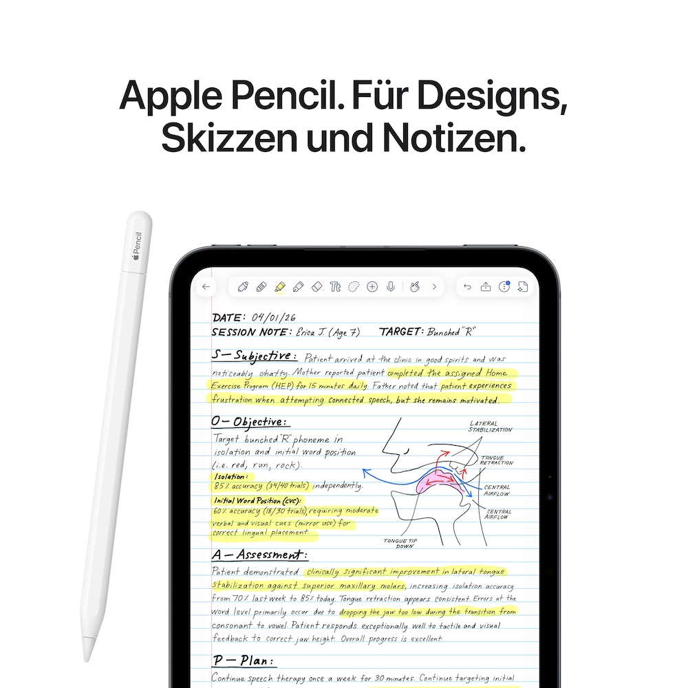 iPad mini A20 Pro, Polarstern, 128GB, Wi-Fi + Cellular, Standardglas