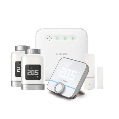 Bosch Smart Home Starter Set - 1x Controller II + 2x Heizkörper-Thermostat II + 1x Bosch Smart Home Raumthermostat II + 1x Bosch Smart Home Tür-/Fensterkontakt II Plus, Weiß, 2er-Set