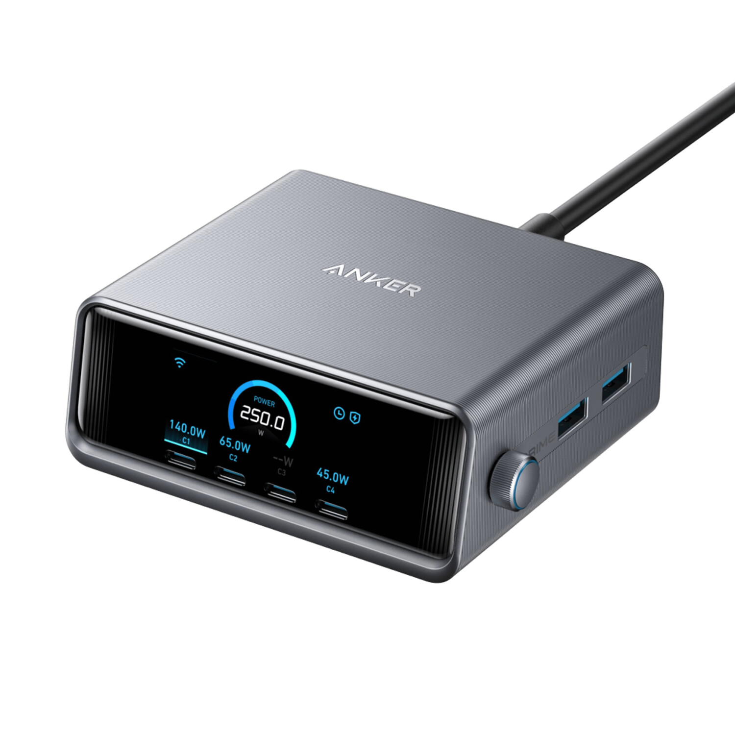 Anker Prime 6-Port Ladegerät, 250W, 4x USB-C/2x USB-A, Schwarz, Zustand: wie neu