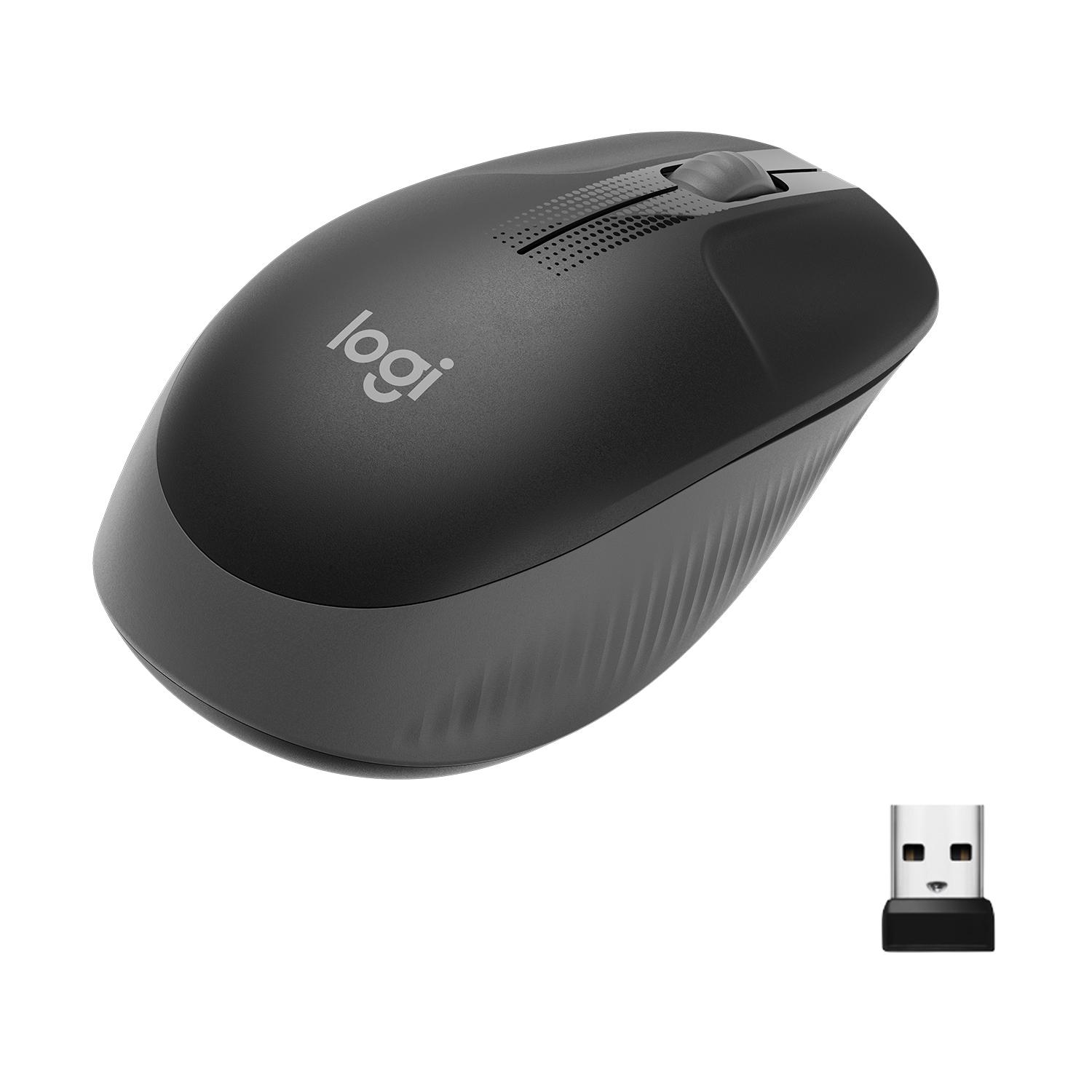 Logitech M190 Wireless Maus, Anthrazit, Kabellos via USB-Empfänger