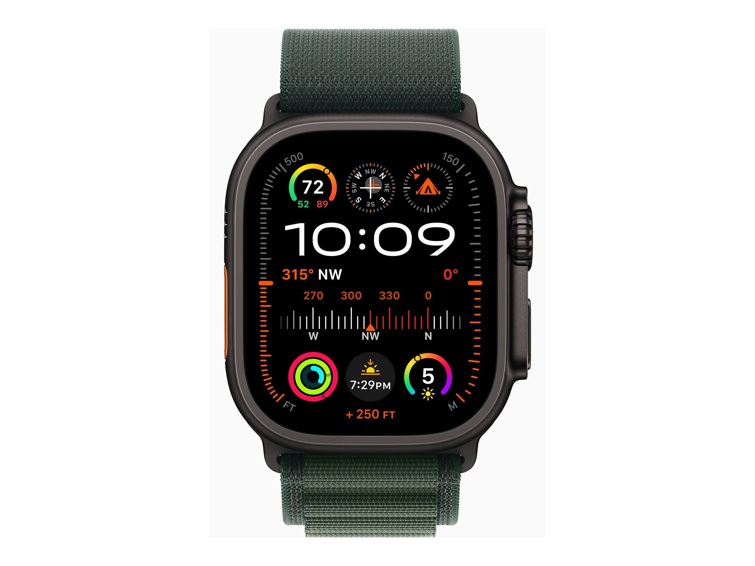 Apple Watch Ultra 2 Titan Schwarz, Dunkelgrün, 49mm, GPS + Cellular, Medium