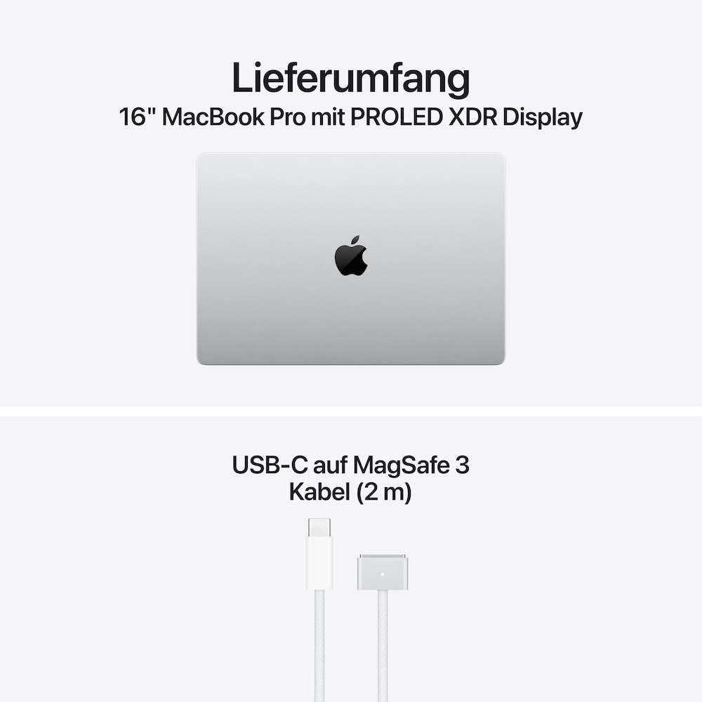 MacBook Pro 16" mit PROLED XDR Display M5 Max, Space Schwarz, M5 Max (18-CPU/32-GPU), 36GB, 2TB, Standardglas, Englisch International, Kein Netzteil