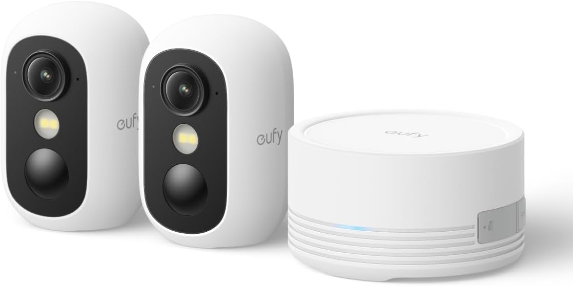 Anker eufy Security eufyCam C35 mit HomeBase Mini, Weiß, 2er-Pack