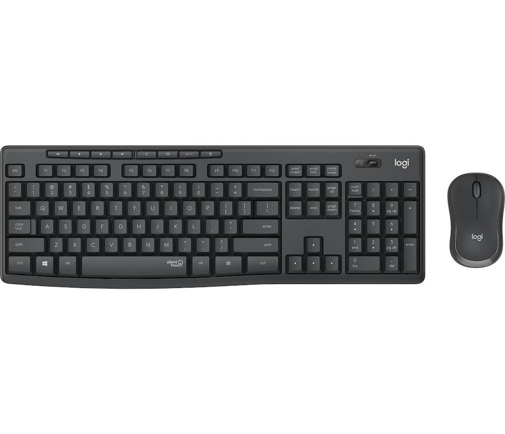 Logitech MK295 Silent Tastatur & Maus Set, Grafit, Kabellos via USB-Empfänger, Deutsch