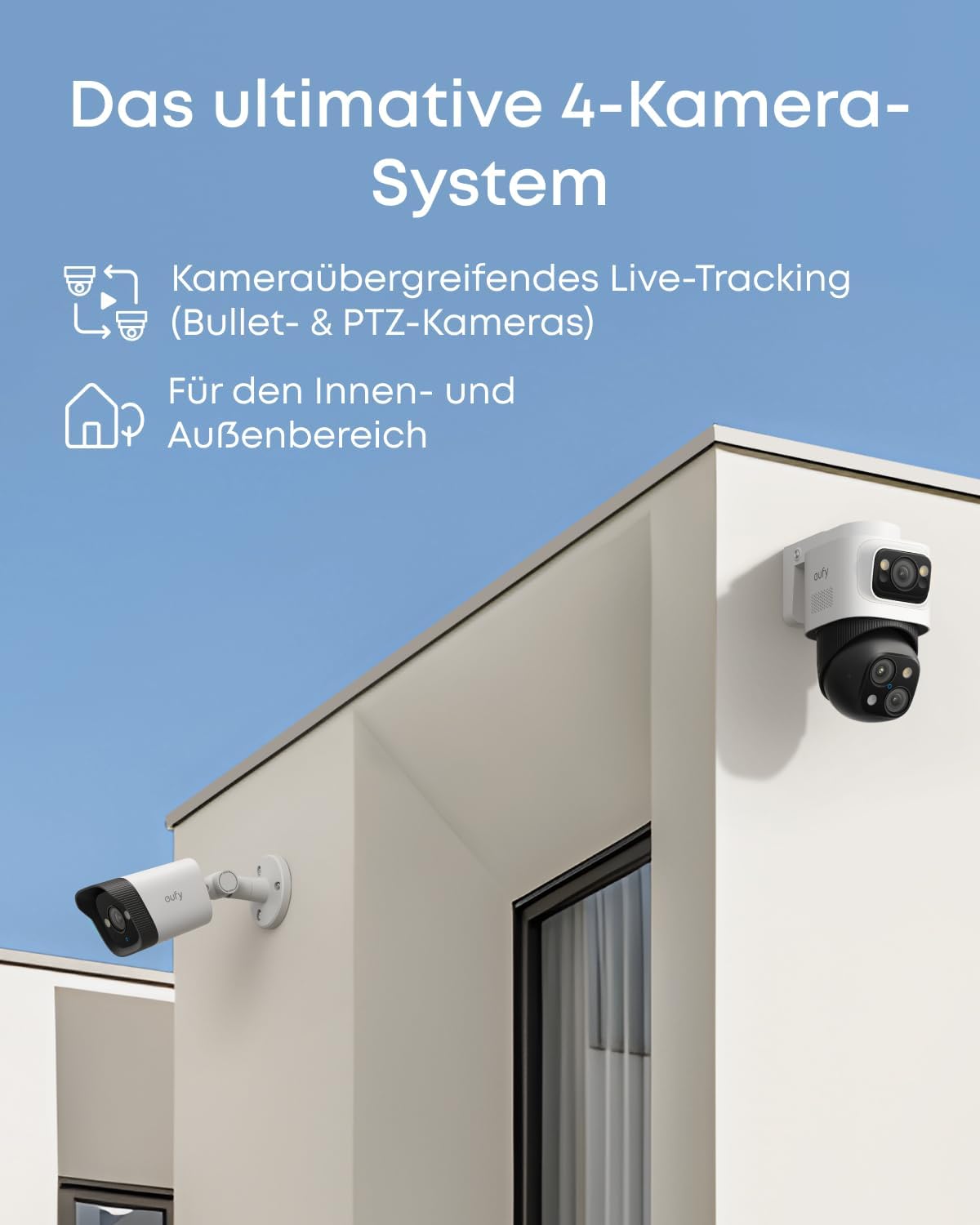 Anker eufy PoE NVR Security System S4 2× Bullet-PTZ-Kameras, 2X Bullet-Kameras