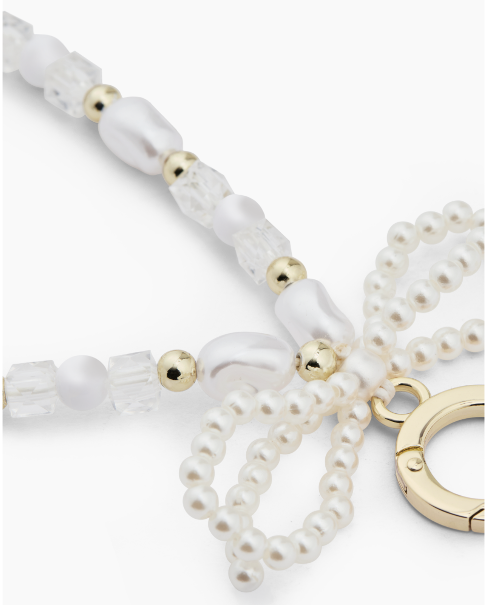 Ideal of Sweden Phone Wristlet Strap, Pearl Bow