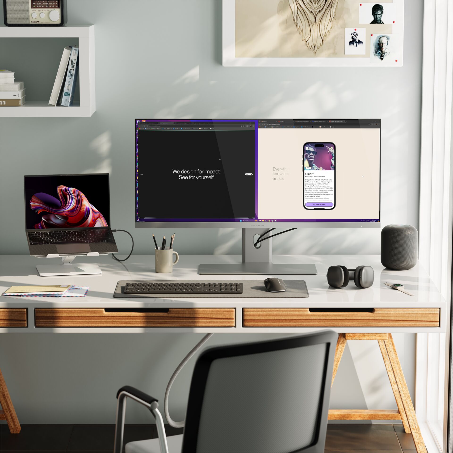 Alogic Apex Wireless Maus, Schwarz, Bluetooth
