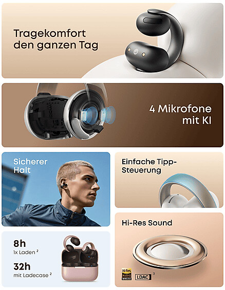 Soundcore AeroClip Open-Ear Clip-Kopfhörer