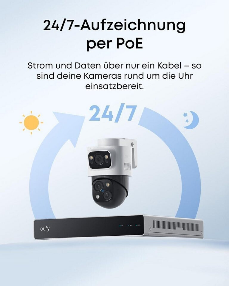 Anker eufy PoE Cam Security System S4 Max 3-Linsen Bullet-PTZ-Kameras, Weiß