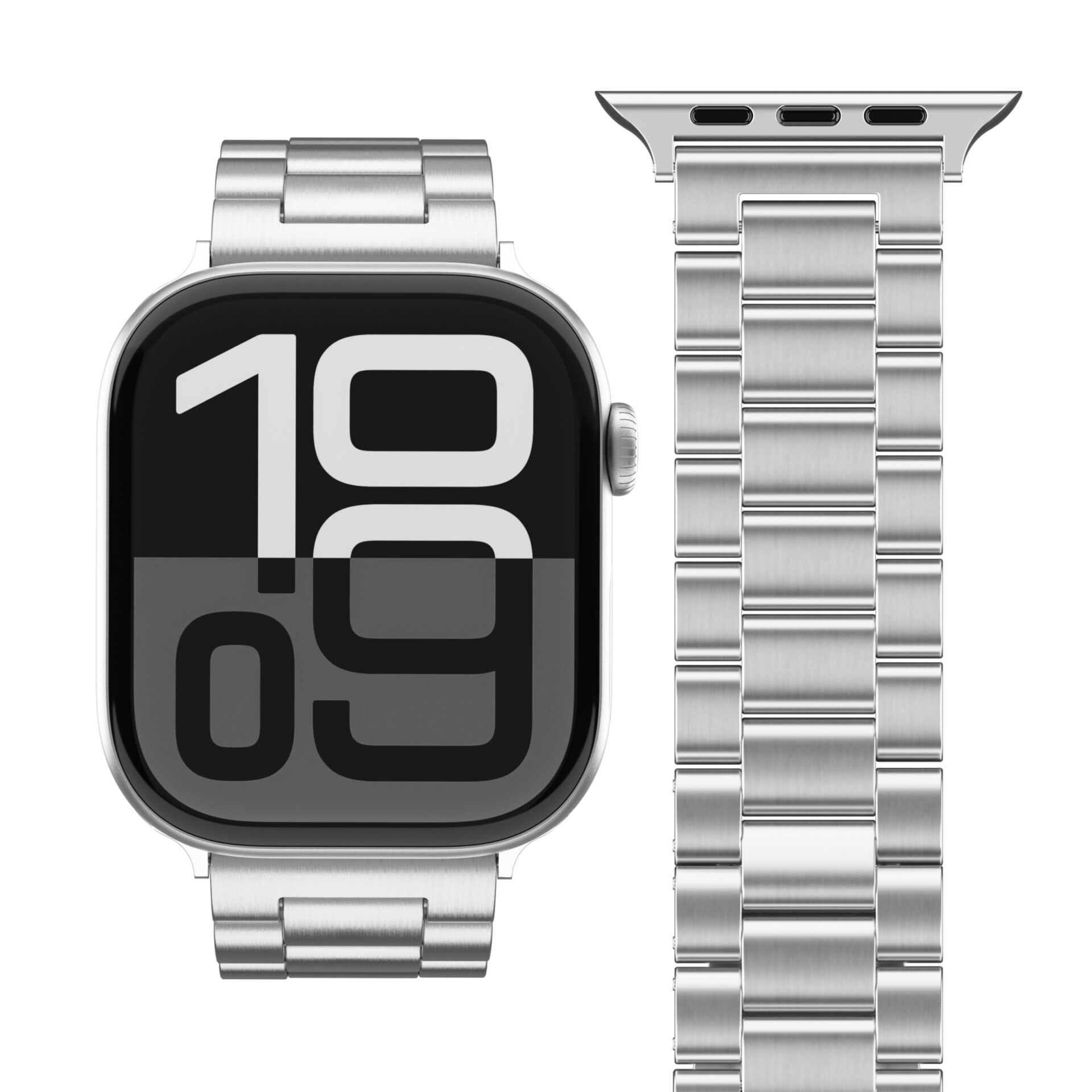Vonmählen Link Band 2 für Apple Watch 42 (Series 1/2/3)/44/45/46/49mm, Silber