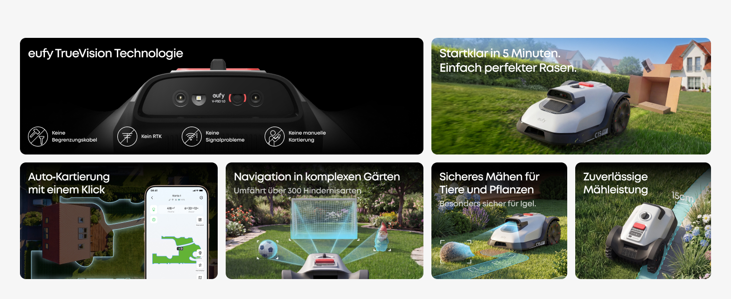 eufy Mähroboter C15 Solo, Grau