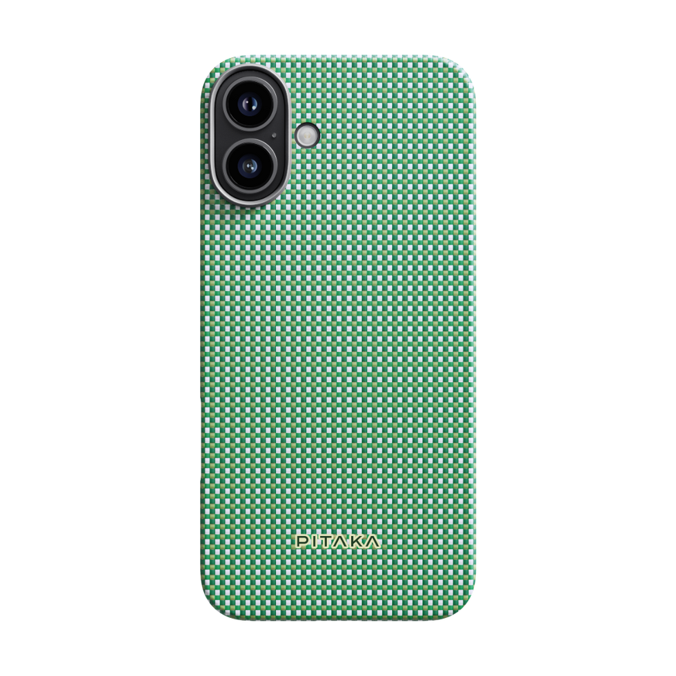 Pitaka ultra dünne Hülle aus Aramidfaser mit Magsafe für iPhone 16, Waldgrün