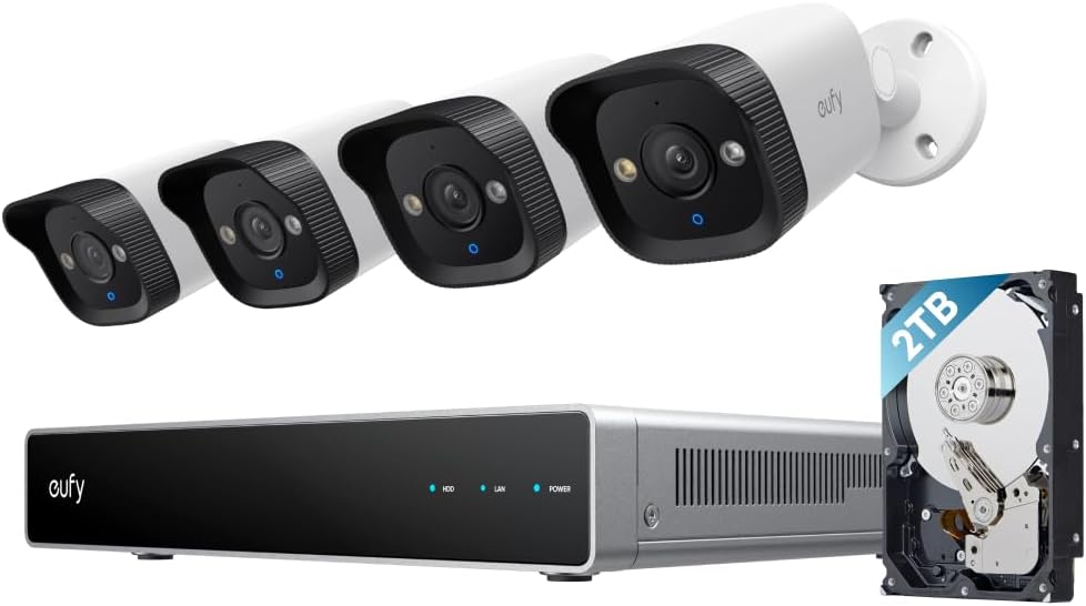 Anker eufy PoE NVR Security System E40 4× 4K 8MP Bullet-Kameras