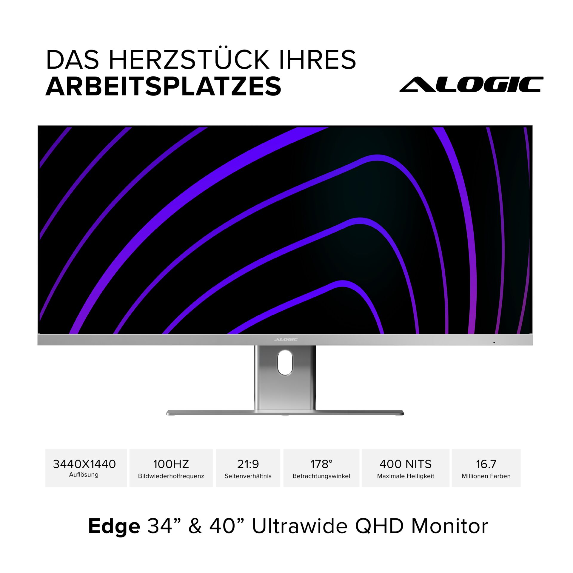 Alogic EDGE 34" Ultrawide Monitor