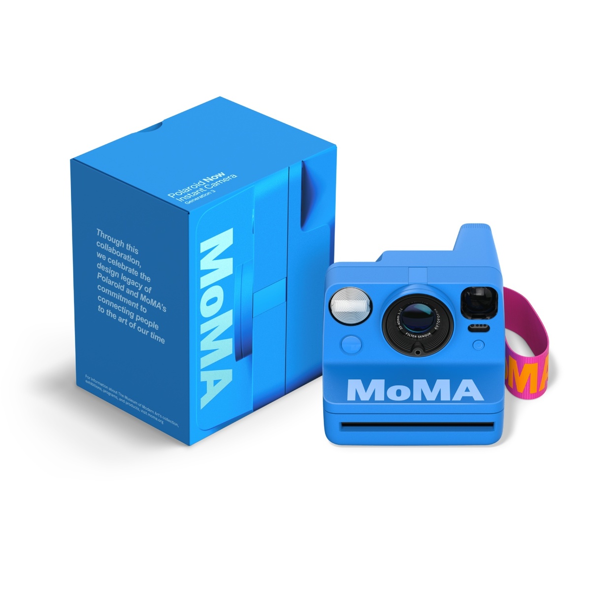 Polaroid Now Generation 3 Sofortbildkamera MoMA Edition, Blau