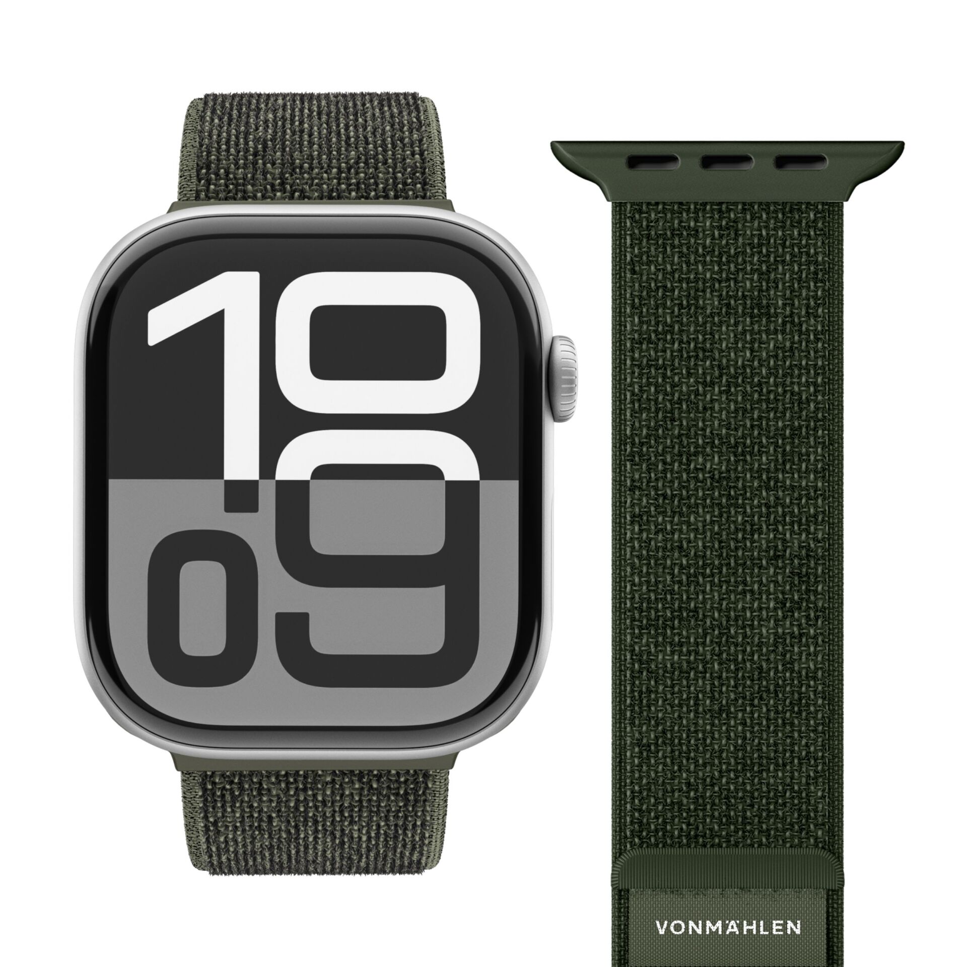 Vonmählen Fitness Loop 2 für Apple Watch, Olive, 42 (Series 1/2/3)/44/45/46/49mm