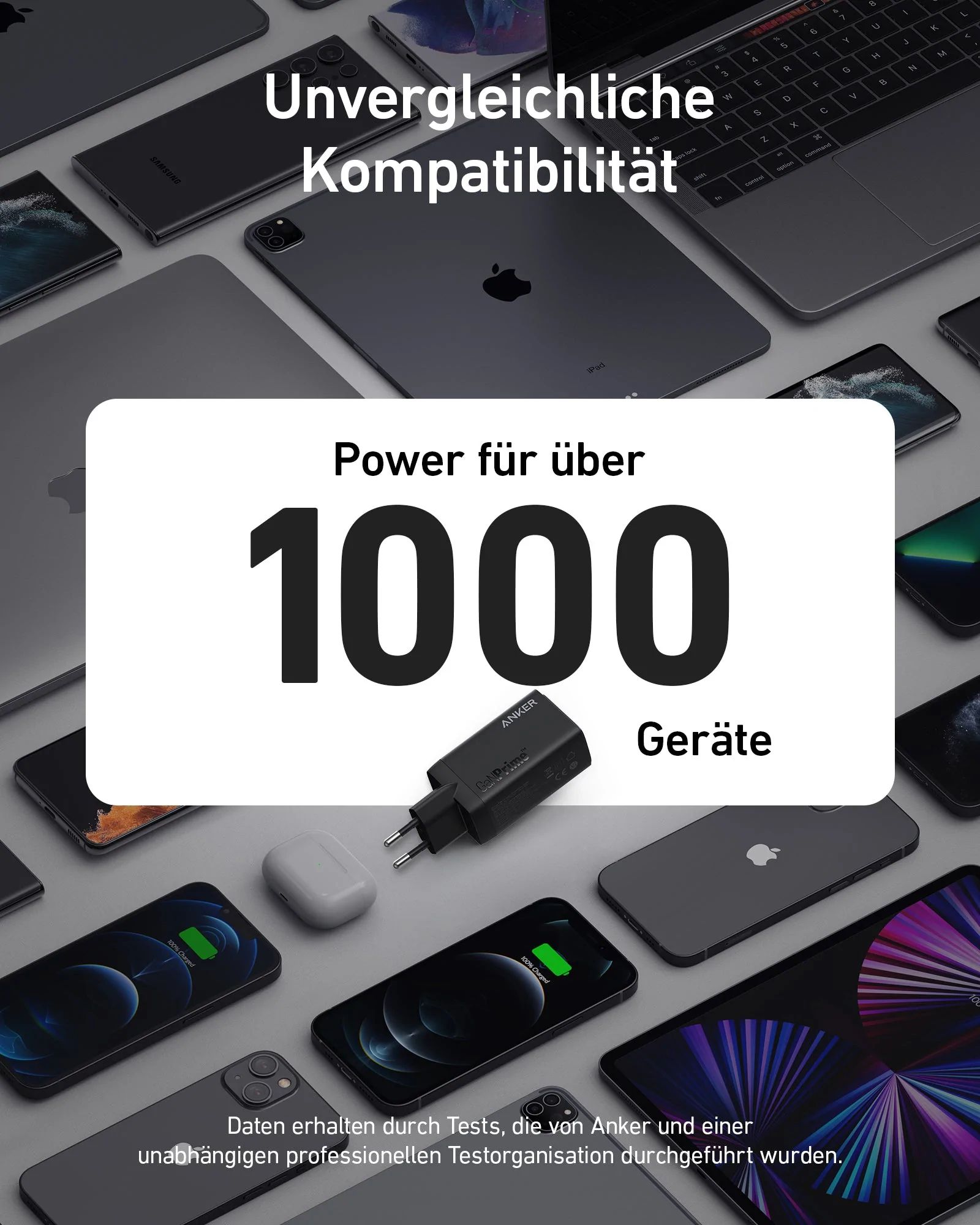 Anker 735 Power Adapter, Schwarz, USB-C + USB-A, 65W