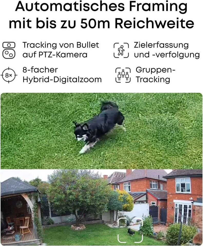 Anker eufy PoE Cam Security System S4 Max 3-Linsen Bullet-PTZ-Kameras, Weiß