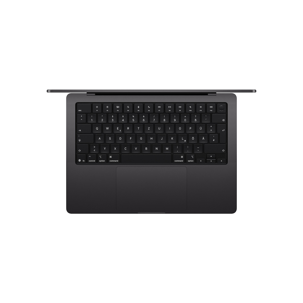 MacBook Pro 14" M6, Space Schwarz, M6 (12-CPU/12-GPU), 32GB, 1TB, Standard-Display, US Englisch, Kein Netzteil