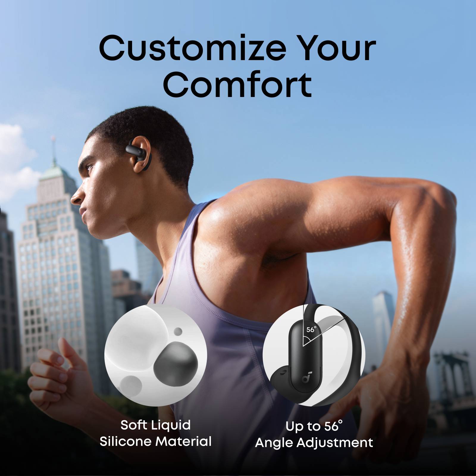 Soundcore AeroFit 2 Pro Open-Ear Kopfhörer, Schwarz, Kabellos