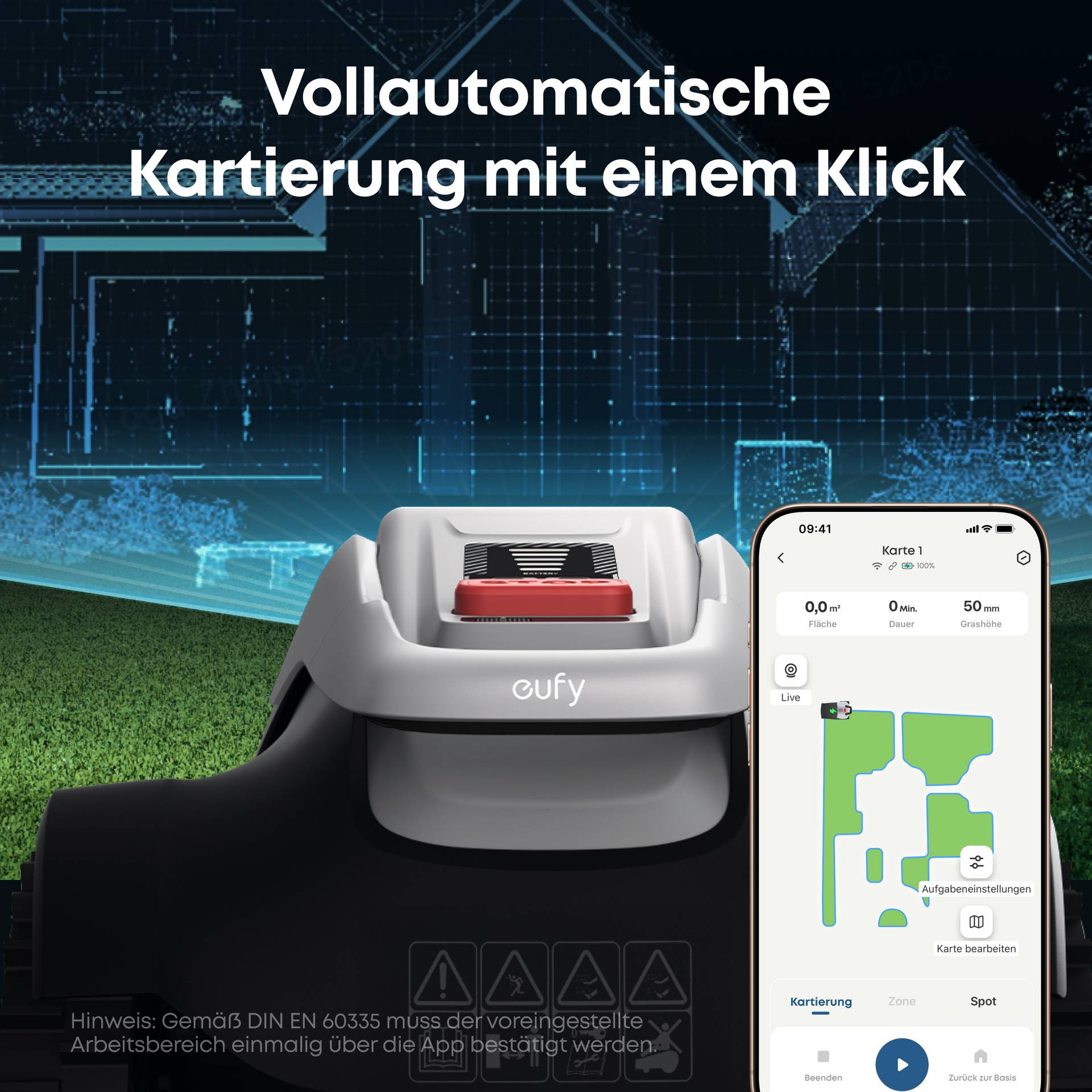 eufy E15 Rasenmähroboter, Grau